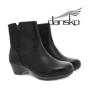 New Dansko Meghan Burnished Calf Booties in Black in size 38 or Women’s 7.5